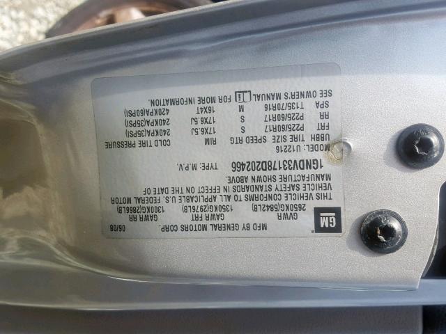 1GNDV33178D202466 - 2008 CHEVROLET UPLANDER L 银色 照片 10