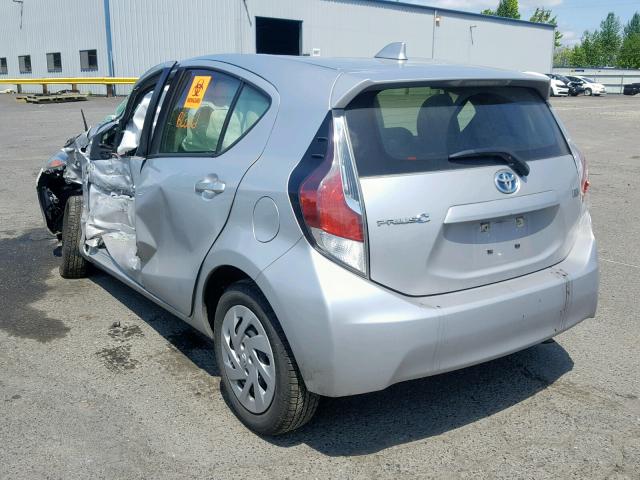 JTDKDTB33G1589359 - 2016 TOYOTA PRIUS C SILVER photo 3