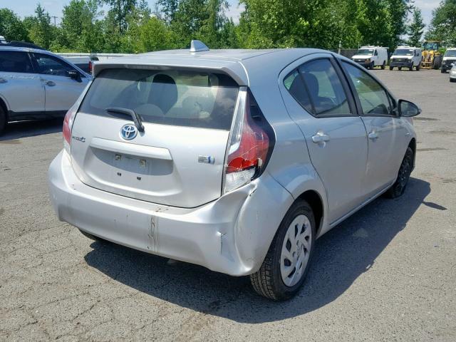 JTDKDTB33G1589359 - 2016 TOYOTA PRIUS C SILVER photo 4