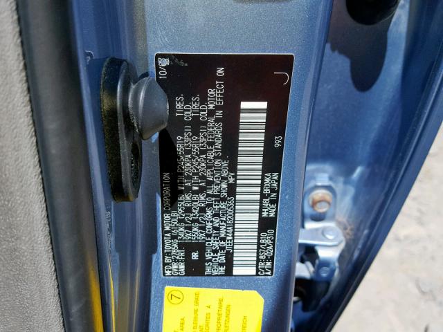 JTEEW44A182005363 - 2008 TOYOTA HIGHLANDER BLUE photo 10