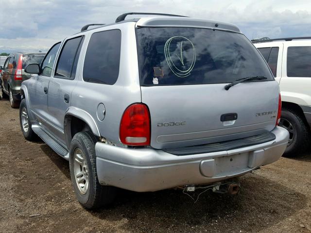 1D4HS48N33F525353 - 2003 DODGE DURANGO SL SILVER photo 3