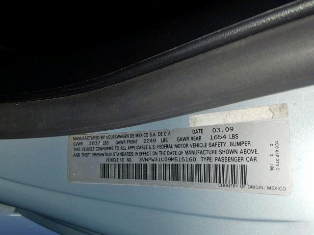 3VWPW31C09M515160 - 2009 VOLKSWAGEN NEW BEETLE ნაცრისფერი ფოტო 10