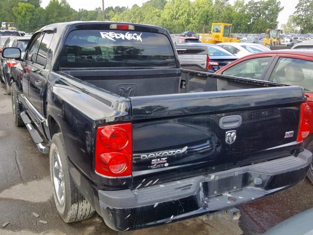 1D7HW48N55S238176 - 2005 DODGE DAKOTA QUA BLACK photo 3