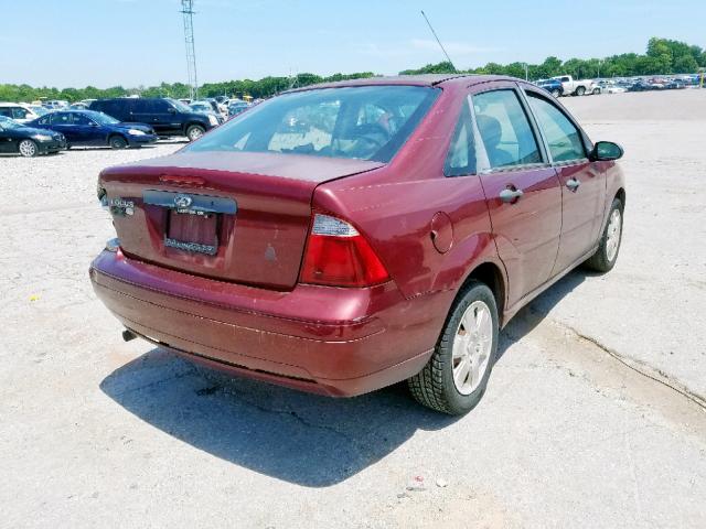 1FAFP34N87W186137 - 2007 FORD FOCUS ZX4 MAROON photo 4