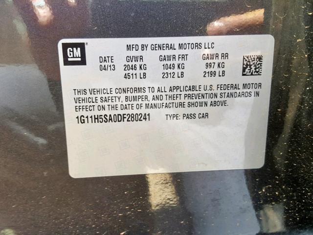 1G11H5SA0DF280241 - 2013 CHEVROLET MALIBU LTZ 灰色 照片 10