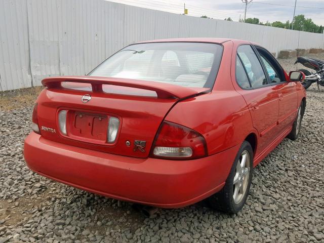 3N1AB51D32L700794 - 2002 NISSAN SENTRA SE- RED photo 4