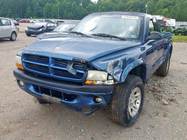 1B7GG22X51S348656 - 2001 DODGE DAKOTA BLUE photo 2