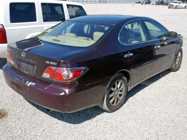 JTHBF30G330123090 - 2003 LEXUS ES 300 BURGUNDY photo 4