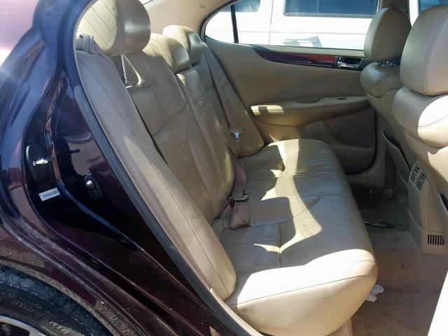 JTHBF30G330123090 - 2003 LEXUS ES 300 BURGUNDY photo 6