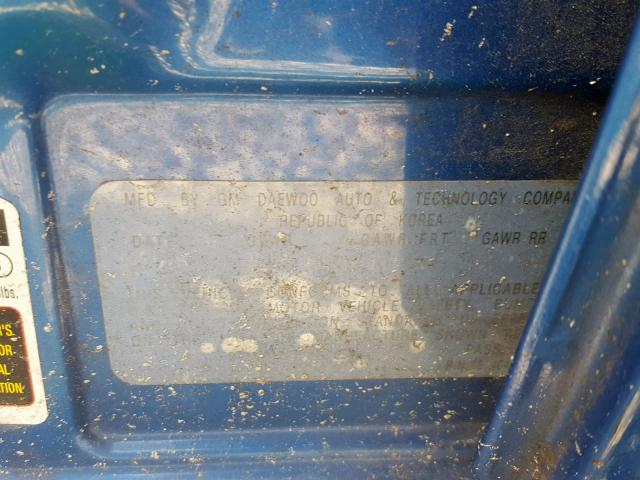 KL1TD62685B294868 - 2005 CHEVROLET AVEO BASE Көк фото 10