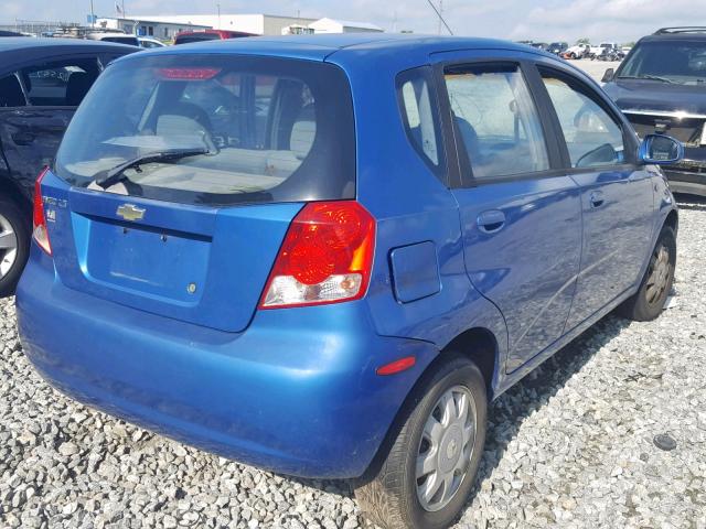 KL1TD62685B294868 - 2005 CHEVROLET AVEO BASE Көк фото 4