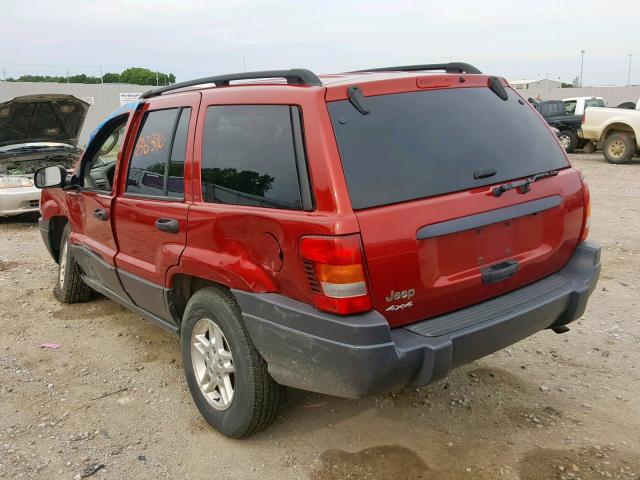 1J4GW48S24C148532 - 2004 JEEP GRAND CHER RED photo 3