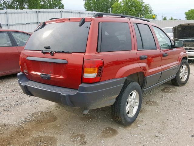 1J4GW48S24C148532 - 2004 JEEP GRAND CHER RED photo 4