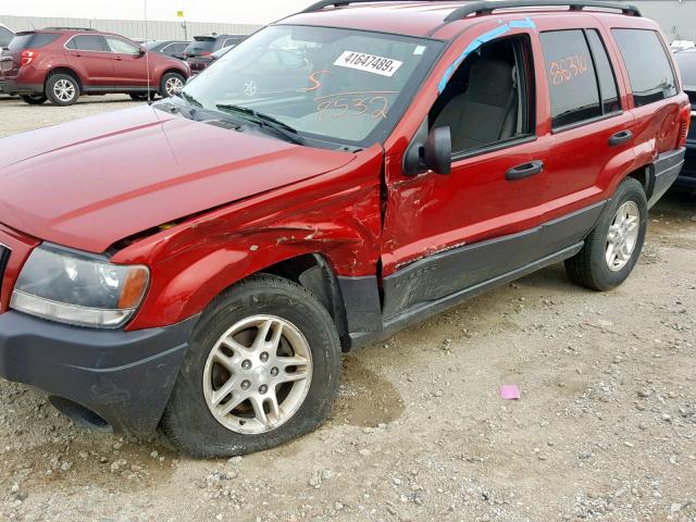 1J4GW48S24C148532 - 2004 JEEP GRAND CHER RED photo 9