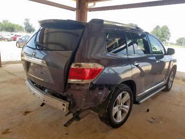 5TDYK3EH6DS094322 - 2013 TOYOTA HIGHLANDER GRAY photo 4