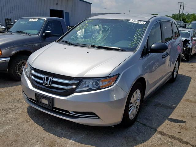 5FNRL5H2XFB009736 - 2015 HONDA ODYSSEY LX SILVER photo 2