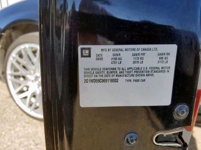 2G1WD58C969118002 - 2006 CHEVROLET IMPALA SUP Қара фото 10