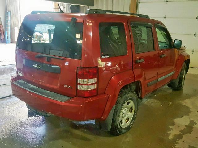 1J8GN28K38W169352 - 2008 JEEP LIBERTY SP RED photo 4