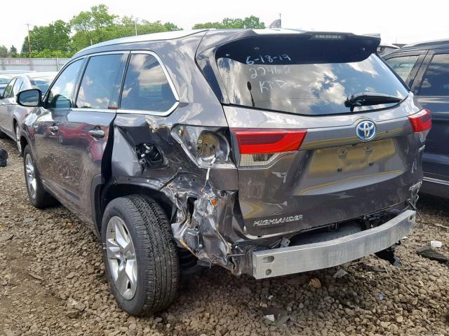 5TDDGRFH3HS024817 - 2017 TOYOTA HIGHLANDER GRAY photo 3