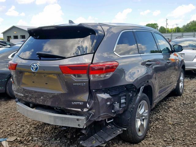 5TDDGRFH3HS024817 - 2017 TOYOTA HIGHLANDER GRAY photo 4