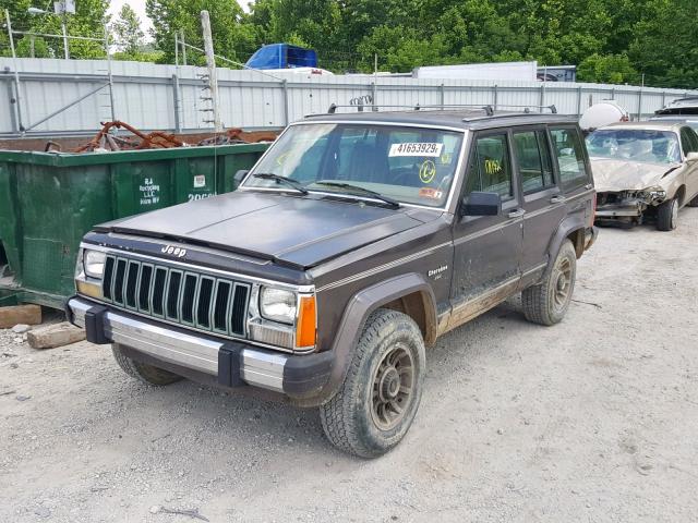 1JCHL7846HT004542 - 1987 JEEP CHEROKEE L BROWN photo 2