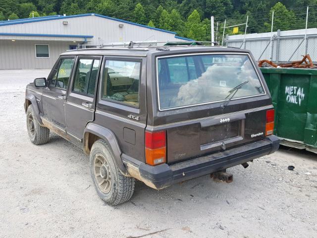 1JCHL7846HT004542 - 1987 JEEP CHEROKEE L BROWN photo 3