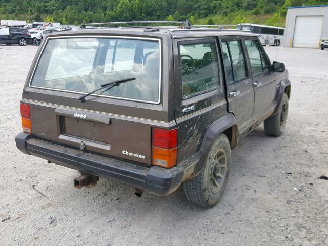 1JCHL7846HT004542 - 1987 JEEP CHEROKEE L BROWN photo 4