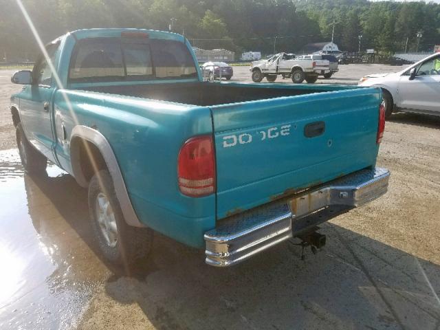 1B7FL26X7VS221270 - 1997 DODGE DAKOTA BLUE photo 3