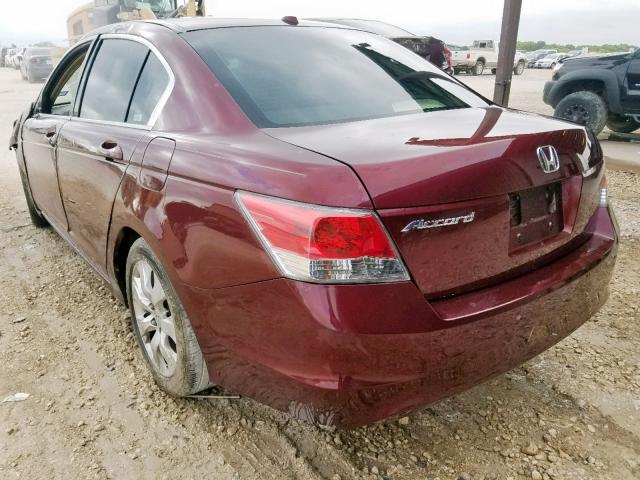 JHMCP26828C054281 - 2008 HONDA ACCORD EXL BURGUNDY photo 3