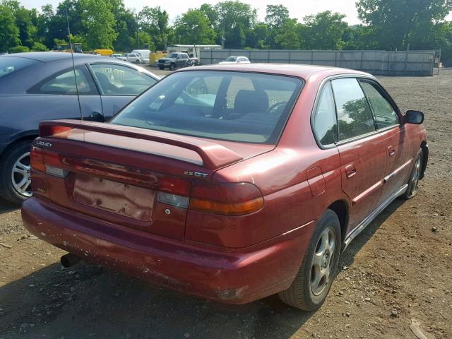 4S3BD6752T7204165 - 1996 SUBARU LEGACY GT RED photo 4