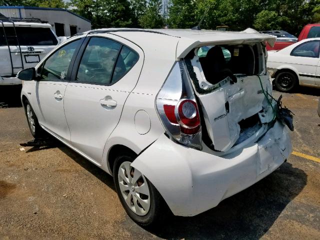 JTDKDTB37C1511614 - 2012 TOYOTA PRIUS C WHITE photo 3