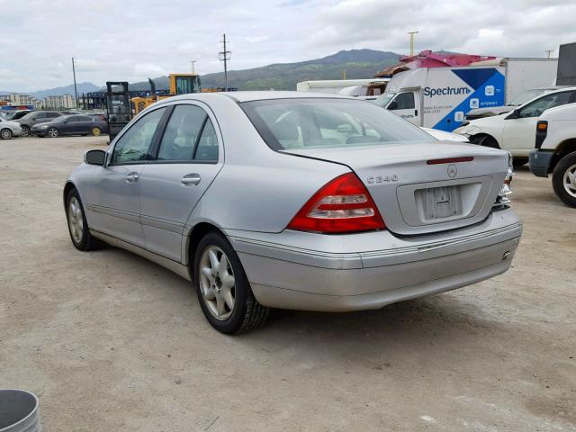 WDBRF61J04F534651 - 2004 MERCEDES-BENZ C 240 SILVER photo 3