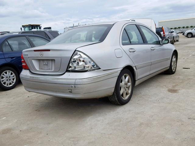 WDBRF61J04F534651 - 2004 MERCEDES-BENZ C 240 SILVER photo 4