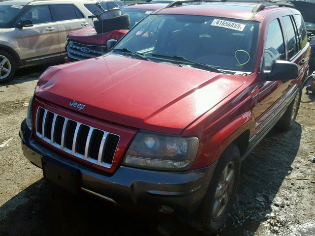 1J4GW48J04C291499 - 2004 JEEP GRAND CHER BURGUNDY photo 2