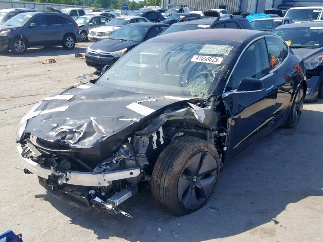 5YJ3E1EA8JF032350 - 2018 TESLA MODEL 3 BLACK photo 2