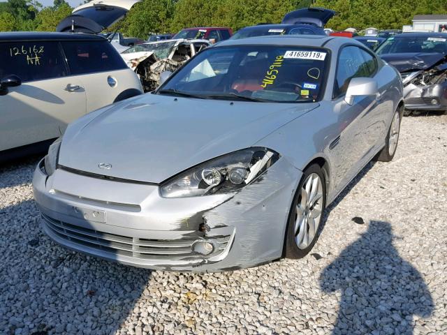 KMHHN66F57U250559 - 2007 HYUNDAI TIBURON GT SILVER photo 2