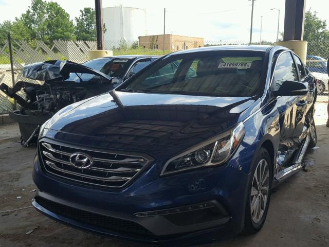 5NPE34AF5GH264920 - 2016 HYUNDAI SONATA SPO BLUE photo 2