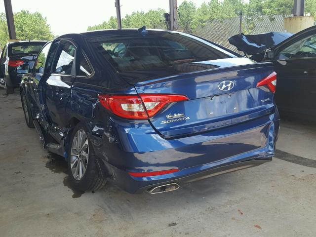 5NPE34AF5GH264920 - 2016 HYUNDAI SONATA SPO BLUE photo 3