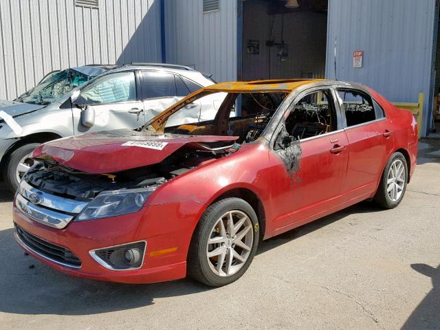 3FAHP0JG0AR296901 - 2010 FORD FUSION SEL RED photo 2