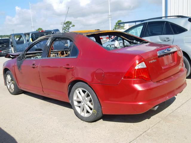 3FAHP0JG0AR296901 - 2010 FORD FUSION SEL RED photo 3