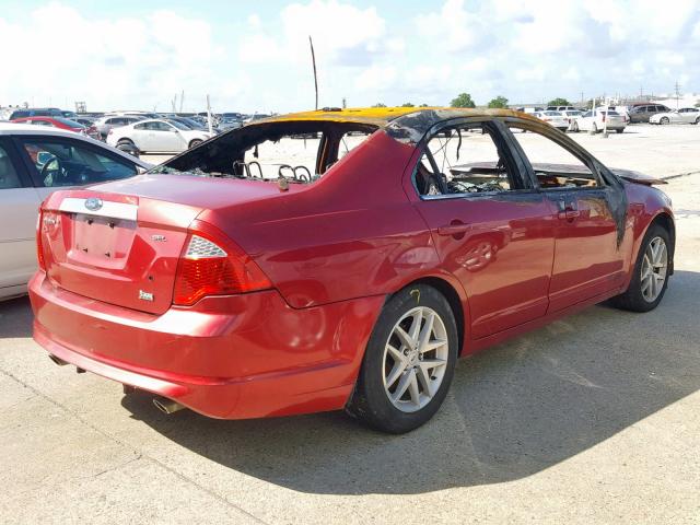 3FAHP0JG0AR296901 - 2010 FORD FUSION SEL RED photo 4