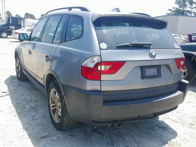 WBXPA93485WD02659 - 2005 BMW X3 3.0I GRAY photo 3