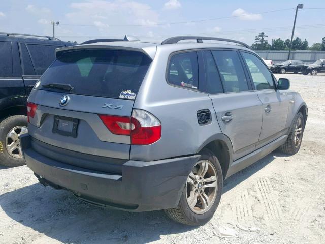 WBXPA93485WD02659 - 2005 BMW X3 3.0I GRAY photo 4