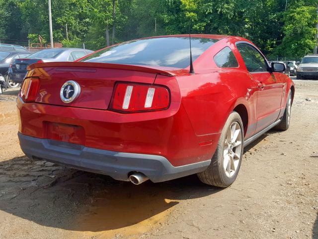1ZVBP8AN5A5146845 - 2010 FORD MUSTANG RED photo 4