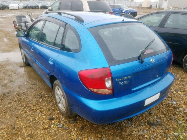 KNADC165156243108 - 2005 KIA RIO CINCO BLUE photo 3