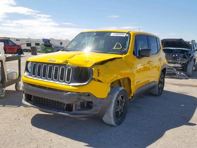 ZACCJBAB3HPF38428 - 2017 JEEP RENEGADE S YELLOW photo 2