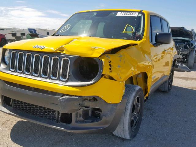 ZACCJBAB3HPF38428 - 2017 JEEP RENEGADE S YELLOW photo 9