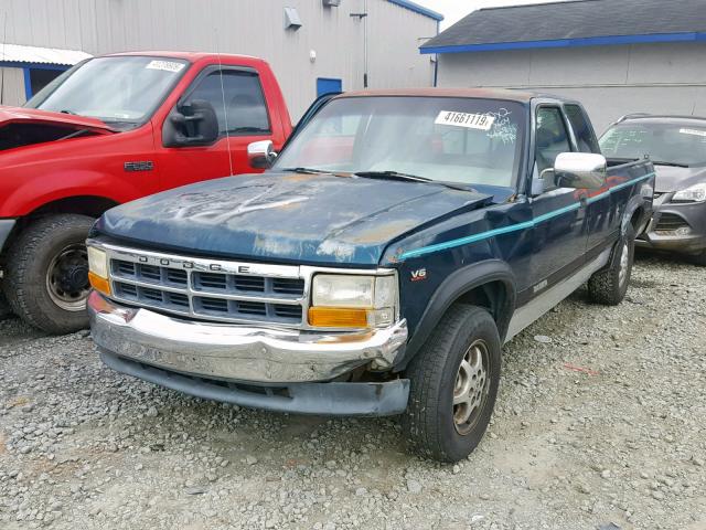 1B7GL23X0RS701844 - 1994 DODGE DAKOTA GREEN photo 2