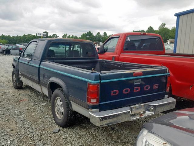 1B7GL23X0RS701844 - 1994 DODGE DAKOTA GREEN photo 3