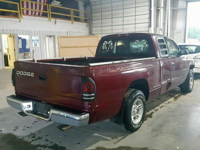 1B7GL22N8YS695323 - 2000 DODGE DAKOTA RED photo 4